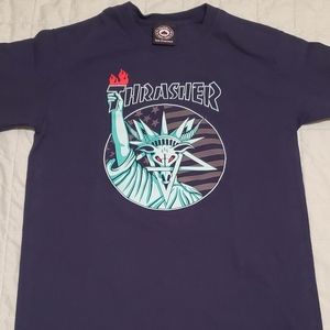 TRASHER dark blue tshirt size small